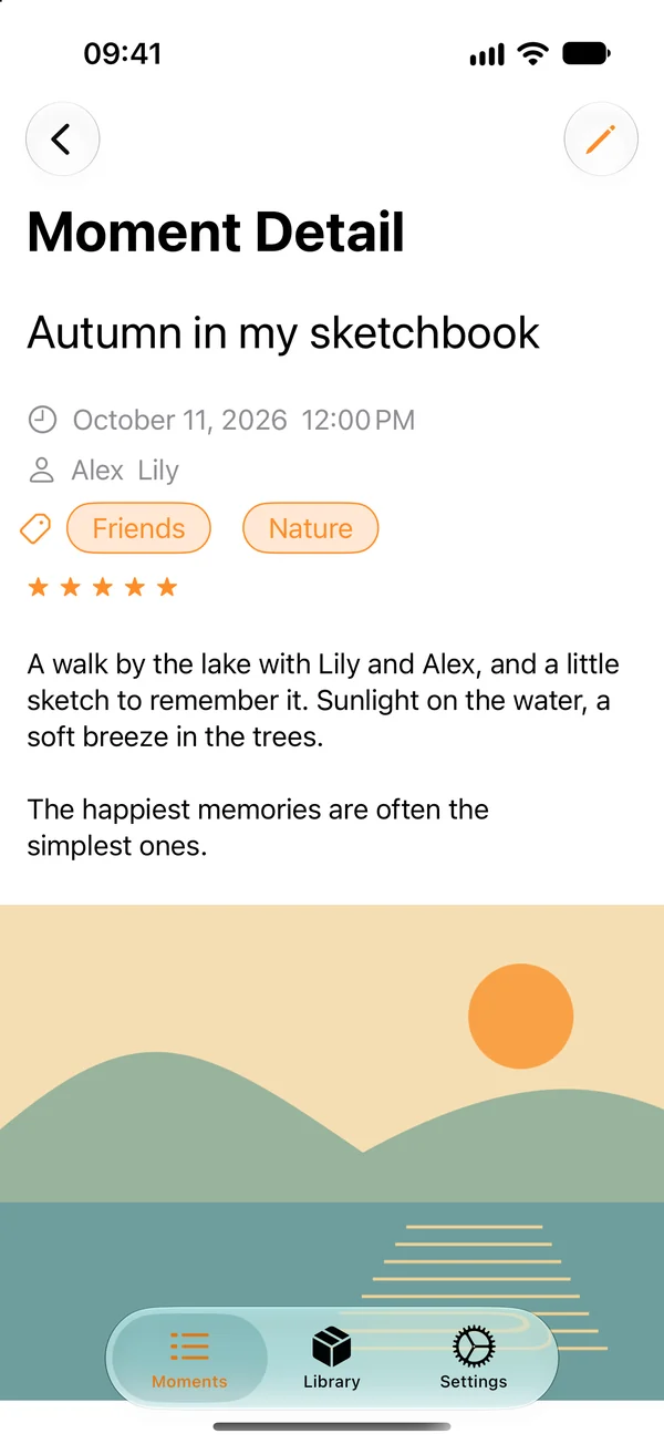 HDiary: a happy autumn walk saved with words and a photo